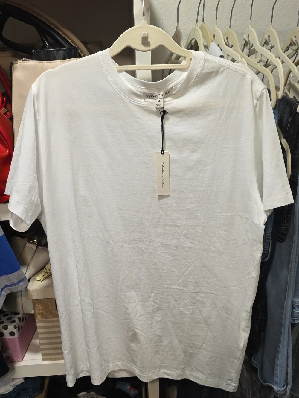 Banana Republic Men's White Short-Sleeve Crew Tee